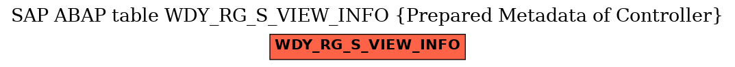 E-R Diagram for table WDY_RG_S_VIEW_INFO (Prepared Metadata of Controller)