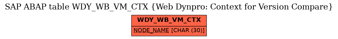 E-R Diagram for table WDY_WB_VM_CTX (Web Dynpro: Context for Version Compare)