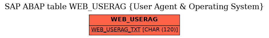 E-R Diagram for table WEB_USERAG (User Agent & Operating System)