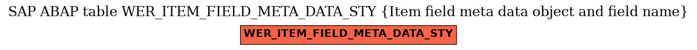 E-R Diagram for table WER_ITEM_FIELD_META_DATA_STY (Item field meta data object and field name)