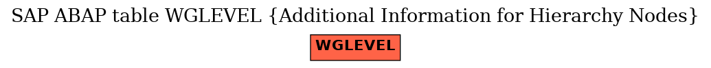 E-R Diagram for table WGLEVEL (Additional Information for Hierarchy Nodes)