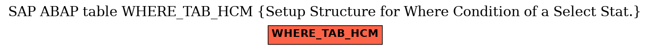 E-R Diagram for table WHERE_TAB_HCM (Setup Structure for Where Condition of a Select Stat.)