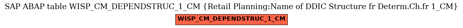 E-R Diagram for table WISP_CM_DEPENDSTRUC_1_CM (Retail Planning:Name of DDIC Structure fr Determ.Ch.fr 1_CM)