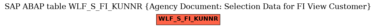 E-R Diagram for table WLF_S_FI_KUNNR (Agency Document: Selection Data for FI View Customer)