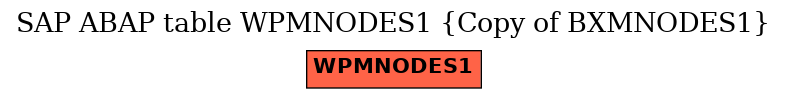 E-R Diagram for table WPMNODES1 (Copy of BXMNODES1)
