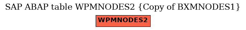 E-R Diagram for table WPMNODES2 (Copy of BXMNODES1)