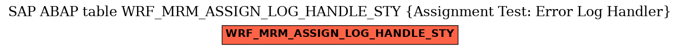 E-R Diagram for table WRF_MRM_ASSIGN_LOG_HANDLE_STY (Assignment Test: Error Log Handler)