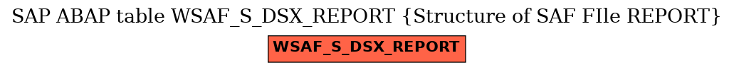 E-R Diagram for table WSAF_S_DSX_REPORT (Structure of SAF FIle REPORT)