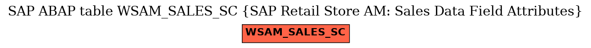 E-R Diagram for table WSAM_SALES_SC (SAP Retail Store AM: Sales Data Field Attributes)