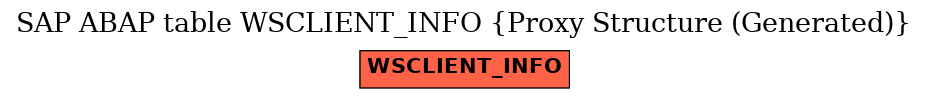 E-R Diagram for table WSCLIENT_INFO (Proxy Structure (Generated))