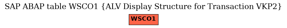 E-R Diagram for table WSCO1 (ALV Display Structure for Transaction VKP2)