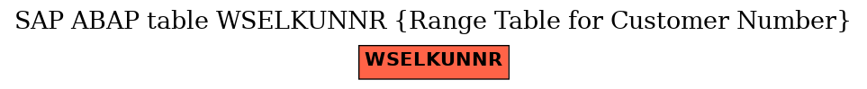 E-R Diagram for table WSELKUNNR (Range Table for Customer Number)