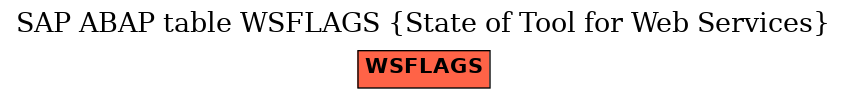 E-R Diagram for table WSFLAGS (State of Tool for Web Services)