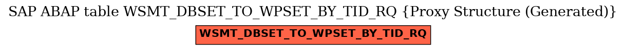 E-R Diagram for table WSMT_DBSET_TO_WPSET_BY_TID_RQ (Proxy Structure (Generated))
