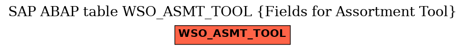 E-R Diagram for table WSO_ASMT_TOOL (Fields for Assortment Tool)