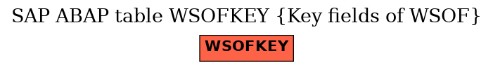 E-R Diagram for table WSOFKEY (Key fields of WSOF)