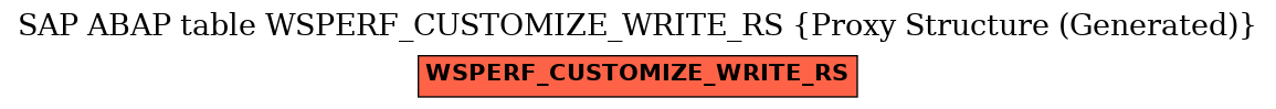 E-R Diagram for table WSPERF_CUSTOMIZE_WRITE_RS (Proxy Structure (Generated))