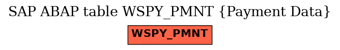 E-R Diagram for table WSPY_PMNT (Payment Data)