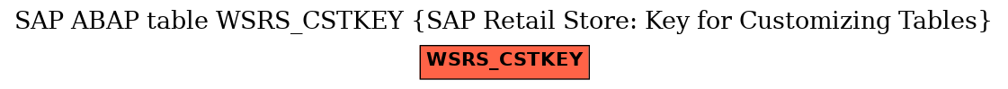 E-R Diagram for table WSRS_CSTKEY (SAP Retail Store: Key for Customizing Tables)