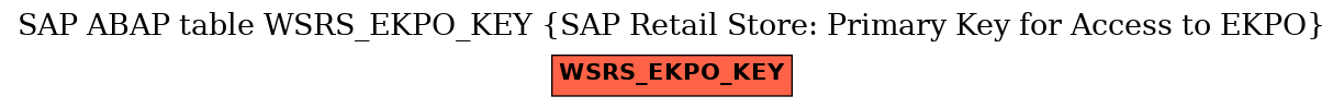 E-R Diagram for table WSRS_EKPO_KEY (SAP Retail Store: Primary Key for Access to EKPO)