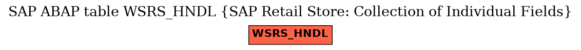 E-R Diagram for table WSRS_HNDL (SAP Retail Store: Collection of Individual Fields)