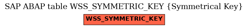 E-R Diagram for table WSS_SYMMETRIC_KEY (Symmetrical Key)