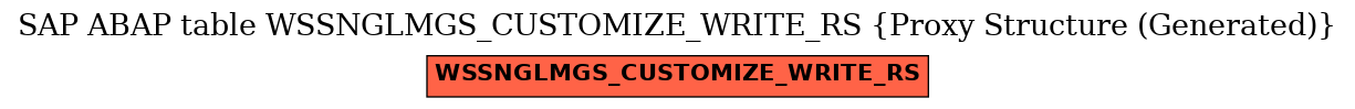 E-R Diagram for table WSSNGLMGS_CUSTOMIZE_WRITE_RS (Proxy Structure (Generated))