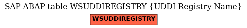 E-R Diagram for table WSUDDIREGISTRY (UDDI Registry Name)
