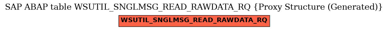 E-R Diagram for table WSUTIL_SNGLMSG_READ_RAWDATA_RQ (Proxy Structure (Generated))