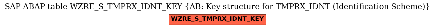 E-R Diagram for table WZRE_S_TMPRX_IDNT_KEY (AB: Key structure for TMPRX_IDNT (Identification Scheme))