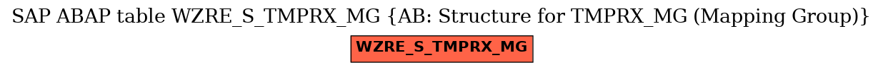 E-R Diagram for table WZRE_S_TMPRX_MG (AB: Structure for TMPRX_MG (Mapping Group))