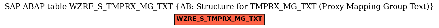E-R Diagram for table WZRE_S_TMPRX_MG_TXT (AB: Structure for TMPRX_MG_TXT (Proxy Mapping Group Text))