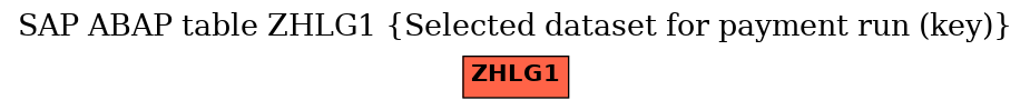 E-R Diagram for table ZHLG1 (Selected dataset for payment run (key))